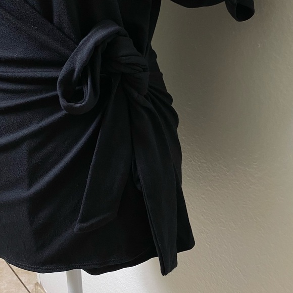 Ann Taylor Black Wrap Small Women Blouse - Picture 2 of 4